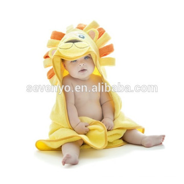 Soft Baby Organic 100% Cotton Blanket Kids Hooded Bathing Towels,cute lion Hooded Newborn Wrap,Easy Washable and Dry 28*40 inch